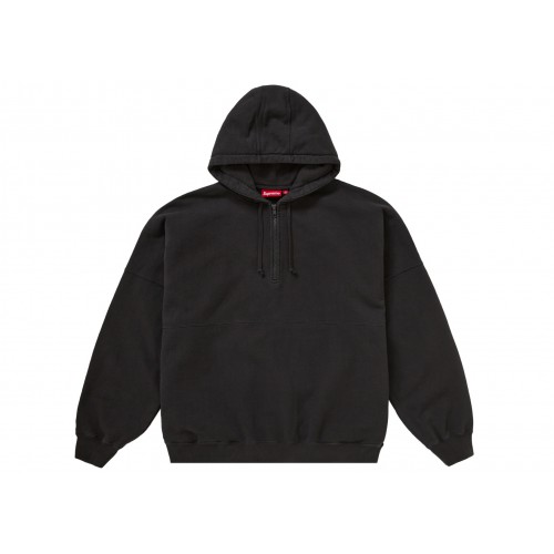 Оригинальный шмот Supreme Wrapped Half Zip Hooded Sweatshirt Washed Black