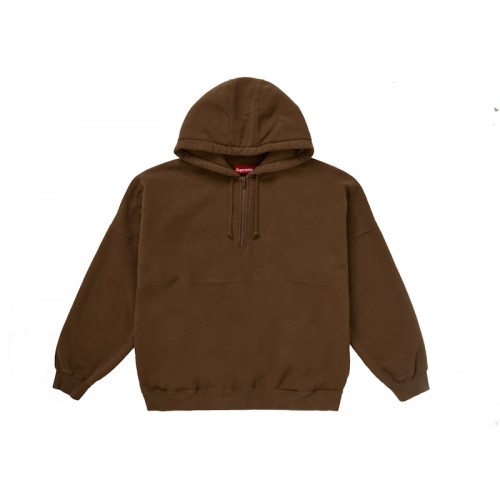 Оригинальный шмот Supreme Wrapped Half Zip Hooded Sweatshirt Dusty Brown