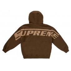 Supreme Wrapped Half Zip Hooded Sweatshirt Dusty Brown