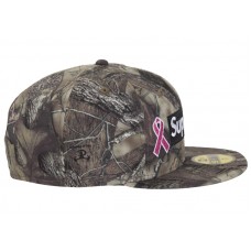 Supreme x New Era Breast Cancer Awareness Box Logo Fitted Hat Woodland Camo