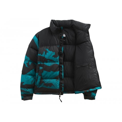 The North Face 1996 Retro Nuptse 700 Fill Packable Jacket Harbor Blue/Linear Mountain Print