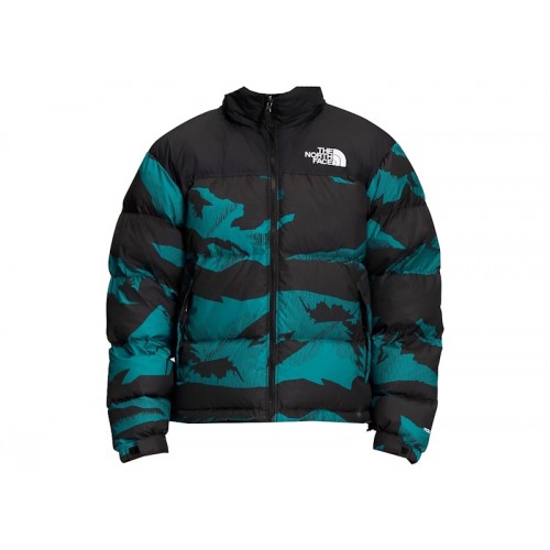 The North Face 1996 Retro Nuptse 700 Fill Packable Jacket Harbor Blue/Linear Mountain Print