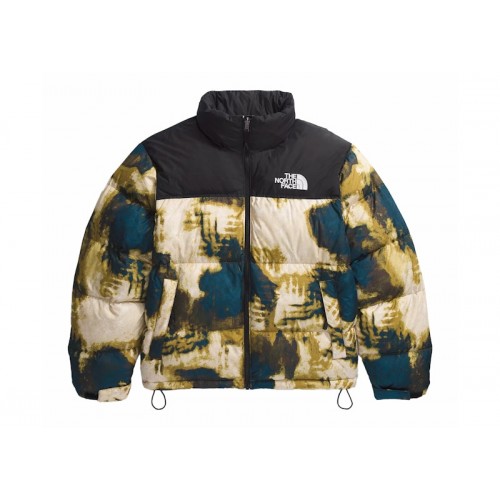 The North Face 1996 Retro Nuptse 700 Fill Packable Jacket Midnight Petrol TNF Bleach Dye Print/TNF Black