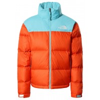 The North Face 1996 Retro Nuptse 700 Fill Packable Jacket Red Orange-Transantarctic Blue