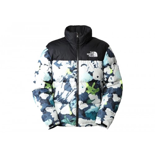 The North Face 1996 Retro Nuptse 700 Fill Packable Jacket Summit Navy Abstract Floral Print