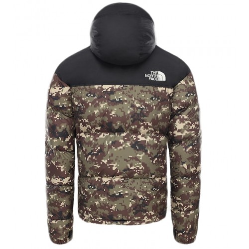 The North Face 1996 Retro Nuptse Packable Jacket Burnt Olive Green UX Digi Camo Print