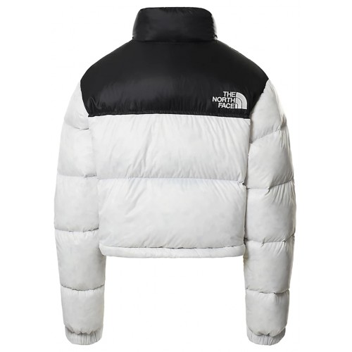 The North Face Womens Nuptse 700 Fill Short Jacket TNF White-TNF Black