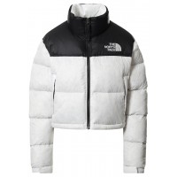 The North Face Womens Nuptse 700 Fill Short Jacket TNF White-TNF Black