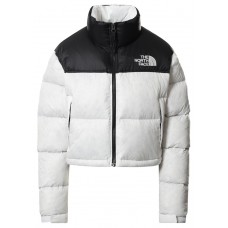 The North Face Womens Nuptse 700 Fill Short Jacket TNF White-TNF Black