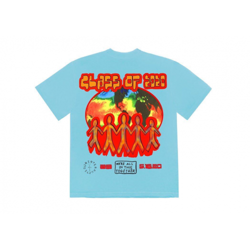 Оригинальный шмот Travis Scott Cactus Jack C/O 2020 T-Shirt Light Blue