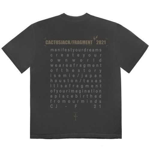 Оригинальный шмот Travis Scott Cactus Jack For Fragment Create T-shirt Washed Black