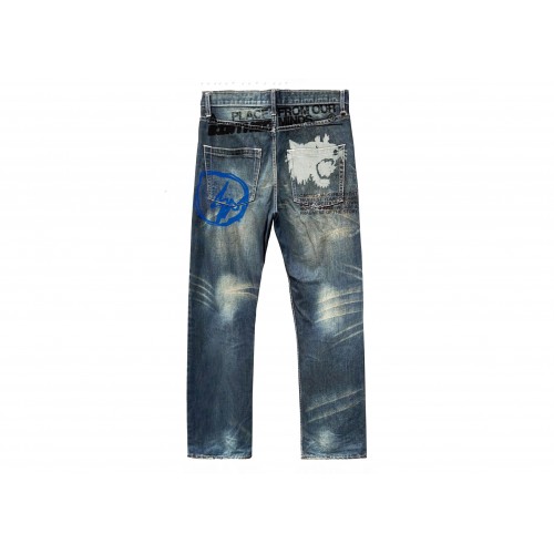 Оригинальный шмот Travis Scott Cactus Jack For Fragment From Our Minds Denim Pant Washed Blue
