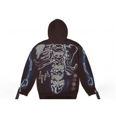 Travis Scott Cactus Jack For Fragment Skeleton Graffiti Full Zip Hoodie Multi