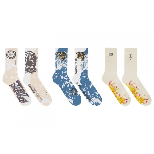 Оригинальный шмот Travis Scott Cactus Jack For Fragment Socks (3 Pack) Multi