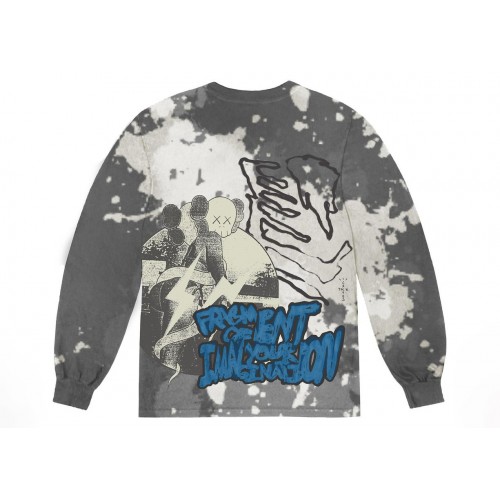 Оригинальный шмот Travis Scott Cactus Jack + Kaws For Fragment L/S Tee Multi Grey
