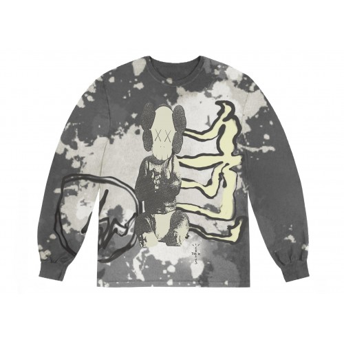 Оригинальный шмот Travis Scott Cactus Jack + Kaws For Fragment L/S Tee Multi Grey