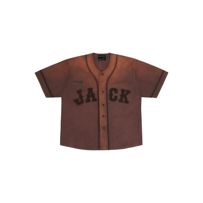 Джерси Travis Scott Cactus Jack x Fragment x Nike Tokyo Jack Retro Baseball Jersey Brown Джерси Travis Scott Cactus Jack x Fragment x Nike Tokyo Jack Retro Baseball Jersey Brown