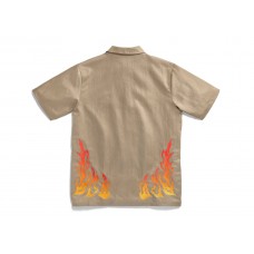 Travis Scott Cactus Jack x Jordan Button Down Shirt Khaki/University Red