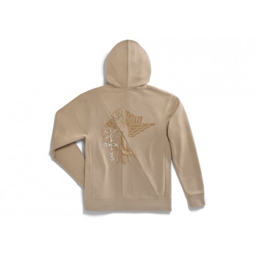 Оригинальный шмот Travis Scott Cactus Jack x Jordan Pullover Hoodie Khaki/University Red