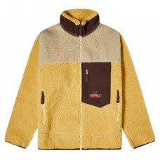 Travis Scott Cactus Trails Tri-Color Full-Zip Sherpa Jacket Gold/Natural/Brown