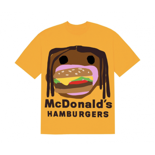 Оригинальный шмот Travis Scott x CPFM 4 CJ Burger Mouth T-Shirt Gold