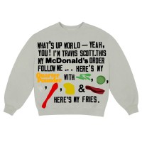 Travis Scott x CPFM 4 CJ Script Crewneck Sweatshirt Grey