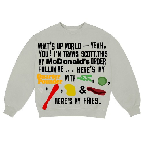 Оригинальный шмот Travis Scott x CPFM 4 CJ Script Crewneck Sweatshirt Grey