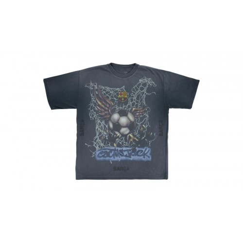 Travis Scott x FC Barcelona Washed Spray Logo Tee Black