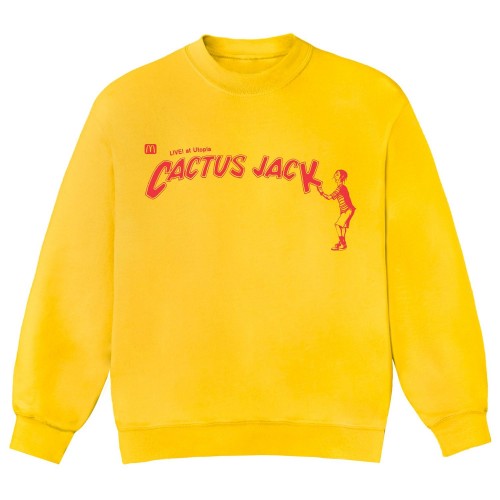 Оригинальный шмот Travis Scott x McDonalds Cactus Jack Spelling Crewneck Yellow