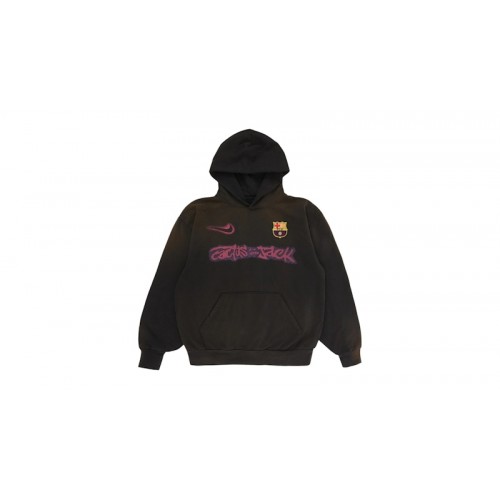 Travis Scott x Nike x FC Barcelona Spray Logo Hoodie Black