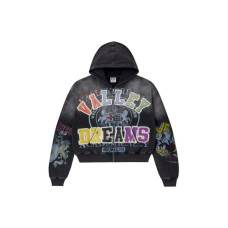 Vale Forever Blasted Zip Up Hoodie Black