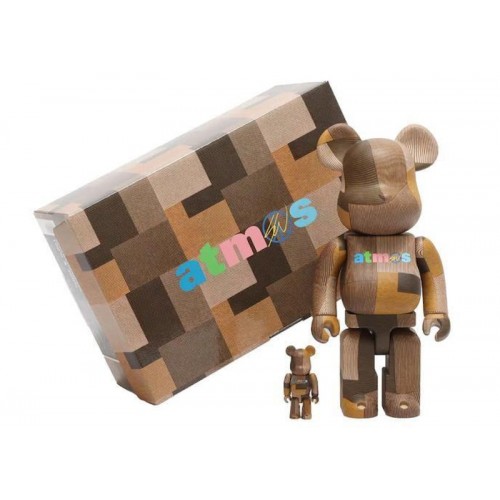 Оригинальный набор фигурок Bearbrick x atmos x Sean Wotherspoon 100% & 400% Set Brown - 7см и 28см