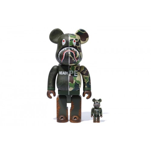 Оригинальный набор фигурок Bearbrick x ReadyMade 100% & 400% Set Bearbrick Olive Drab - 7см и 28см