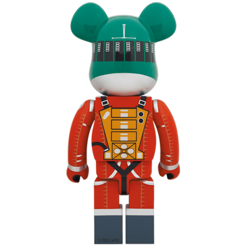 Оригинальная большая фигурка Bearbrick 2001: a space odyssey Space Suit Green Helmet & Orange Suit 1000% - 70см