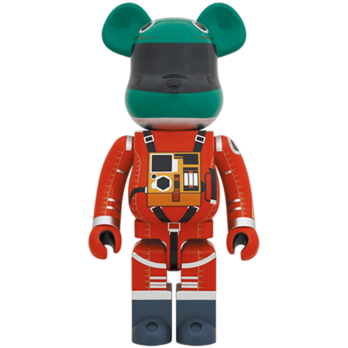 Оригинальная большая фигурка Bearbrick 2001: a space odyssey Space Suit Green Helmet & Orange Suit 1000% - 70см