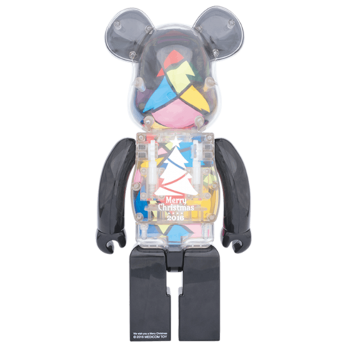 Оригинальная большая фигурка Bearbrick 2016 Xmas Stained Glass 1000% Multi - 70см