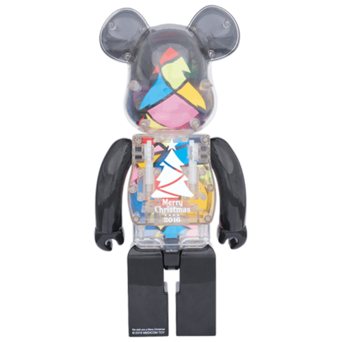 Оригинальная фигурка Bearbrick 2016 Xmas Stained-glass Tree Ver. 400% Black - 28см