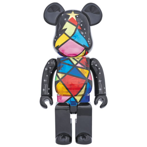 Оригинальная фигурка Bearbrick 2016 Xmas Stained-glass Tree Ver. 400% Black - 28см