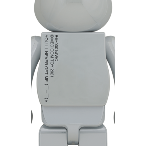 Оригинальная большая фигурка Bearbrick 20th Anniv. 1st Model 1000% White Chrome - 70см