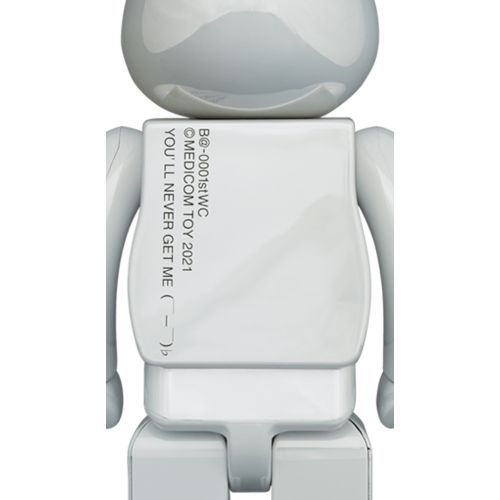 Оригинальная фигурка Bearbrick 20th Anniv. 1st Model 400% White Chrome - 28см