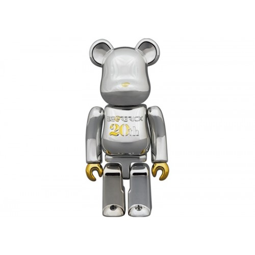 Набор из двух фигурок Bearbrick 20th Anniversary 100% & 400% Set Gold & Silver Chrome Ver. - 7см и 28см. Набор из двух фигурок Bearbrick 20th Anniversary 100% & 400% Set Gold & Silver Chrome Ver. - 7см и 28см.
