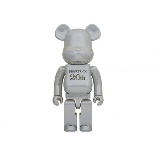 Оригинальная большая фигурка Bearbrick 20th Anniversary 1000% Chrome Ver. - 70см