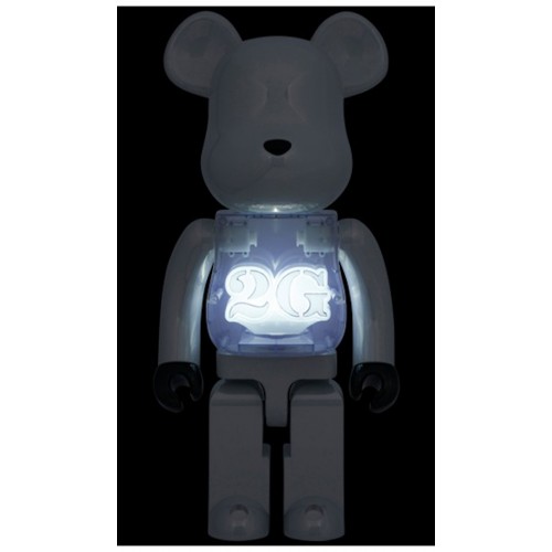 Оригинальная большая фигурка Bearbrick 2G Exclusive 10 White Chrome - 70см