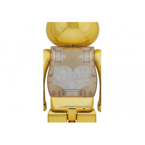 Оригинальная большая фигурка Bearbrick 2G Reverse 1000% Gold Light Up - 70см