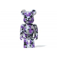 Фигурка маленькая (7см) Bearbrick A Bathing Ape 28th Anniversary Camo #1 100% Purple/Grey