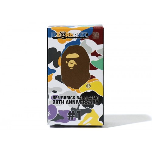 Оригинальный набор фигурок Bearbrick A Bathing Ape 28th Anniversary Camo #1 100% Red/Green - 7см