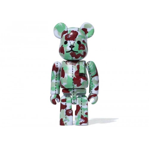 Оригинальный набор фигурок Bearbrick A Bathing Ape 28th Anniversary Camo #1 100% Red/Green - 7см