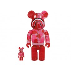 Набор фигурок (7см и 28см) Bearbrick x BAPE ABC Camo Shark 100% & 400% Set Clear Red