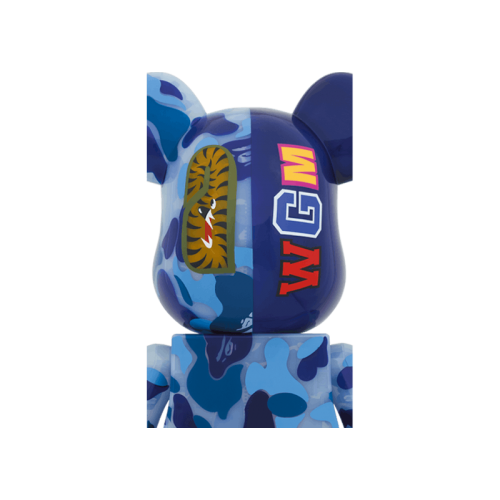 Оригинальная большая фигурка Bearbrick x BAPE ABC Camo Shark 1000% Clear Blue - 70см