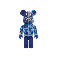 Большая фигурка (70см) Bearbrick x BAPE ABC Camo Shark 1000% Clear Blue